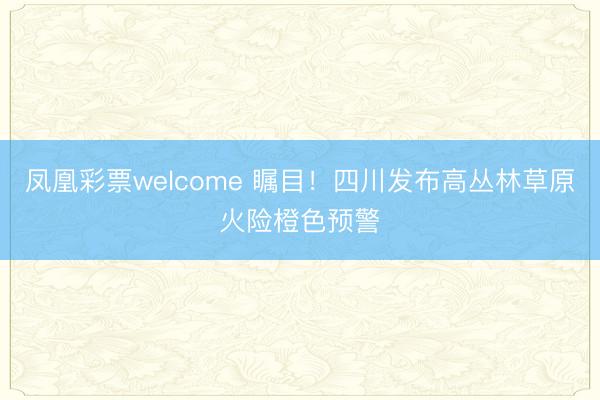 凤凰彩票welcome 瞩目！四川发布高丛林草原火险橙色预警