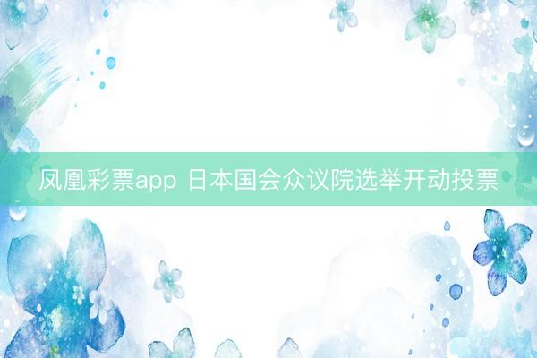 凤凰彩票app 日本国会众议院选举开动投票
