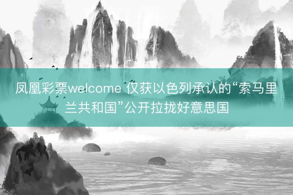 凤凰彩票welcome 仅获以色列承认的“索马里兰共和国”公开拉拢好意思国