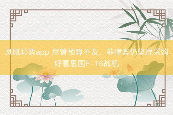 凤凰彩票app 尽管预算不及,菲律宾仍坚捏采购好意思国F-16战机
