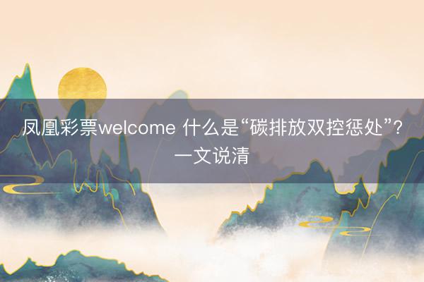 凤凰彩票welcome 什么是“碳排放双控惩处”?一文说清