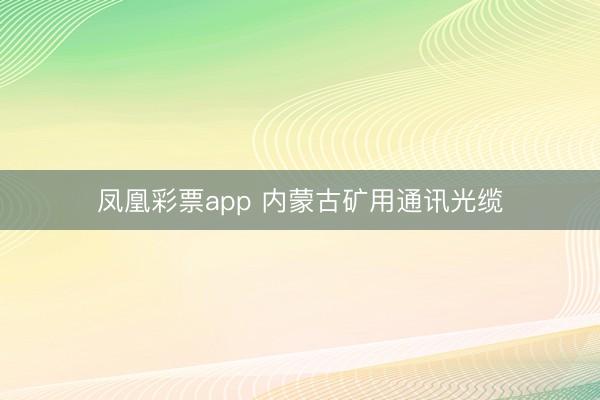 凤凰彩票app 内蒙古矿用通讯光缆
