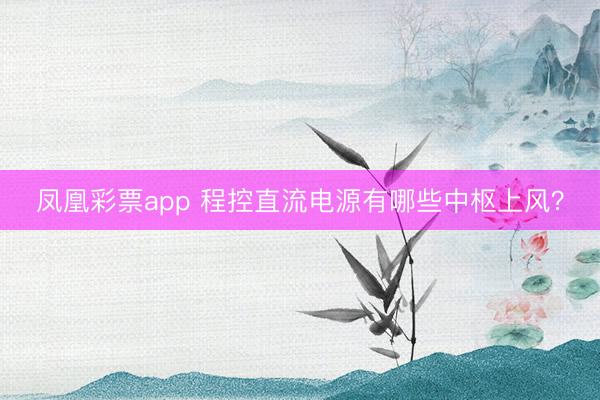 凤凰彩票app 程控直流电源有哪些中枢上风？