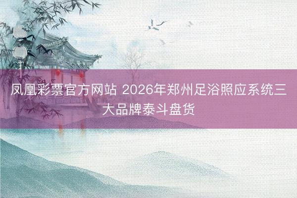 凤凰彩票官方网站 2026年郑州足浴照应系统三大品牌泰斗盘货