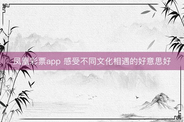 凤凰彩票app 感受不同文化相遇的好意思好