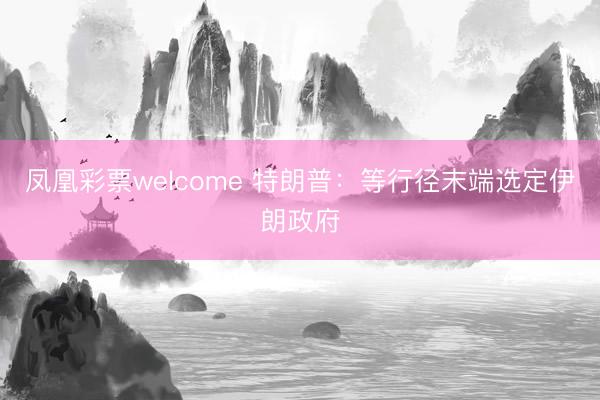 凤凰彩票welcome 特朗普：等行径末端选定伊朗政府