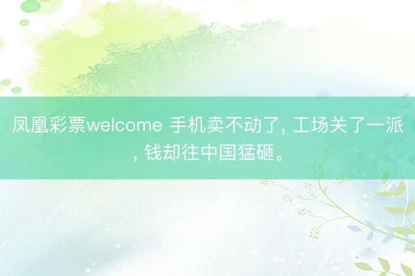 凤凰彩票welcome 手机卖不动了， 工场关了一派， 钱却往中国猛砸。