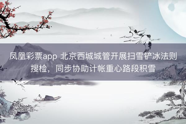凤凰彩票app 北京西城城管开展扫雪铲冰法则搜检，同步协助计帐重心路段积雪