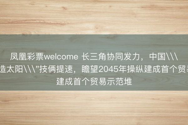 凤凰彩票welcome 长三角协同发力，中国\＂东谈主造太阳\＂技俩提速，瞻望2045年操纵建成首个贸易示范堆