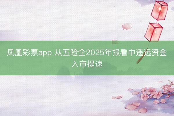 凤凰彩票app 从五险企2025年报看中遥远资金入市提速