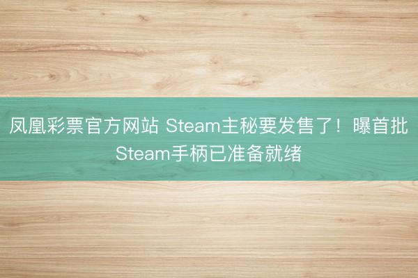 凤凰彩票官方网站 Steam主秘要发售了！曝首批Steam手柄已准备就绪