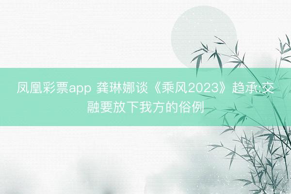 凤凰彩票app 龚琳娜谈《乘风2023》趋承:交融要放下我方的俗例