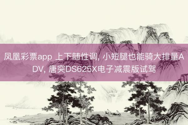 凤凰彩票app 上下随性调， 小短腿也能骑大排量ADV， 唐突DS625X电子减震版试驾
