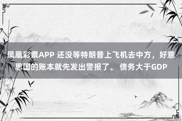 凤凰彩票APP 还没等特朗普上飞机去中方,好意思国的账本就先发出警报了。 债务大于GDP