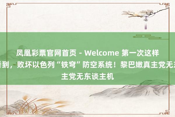 凤凰彩票官网首页 - Welcome 第一次这样明晰的看到,败坏以色列“铁穹”防空系统!黎巴嫩真主党无东谈主机