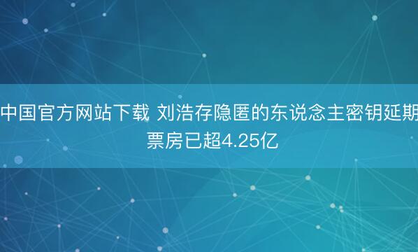 中国官方网站下载 刘浩存隐匿的东说念主密钥延期 票房已超4.25亿