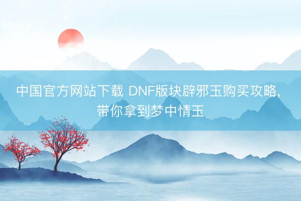 中国官方网站下载 DNF版块辟邪玉购买攻略， 带你拿到梦中情玉