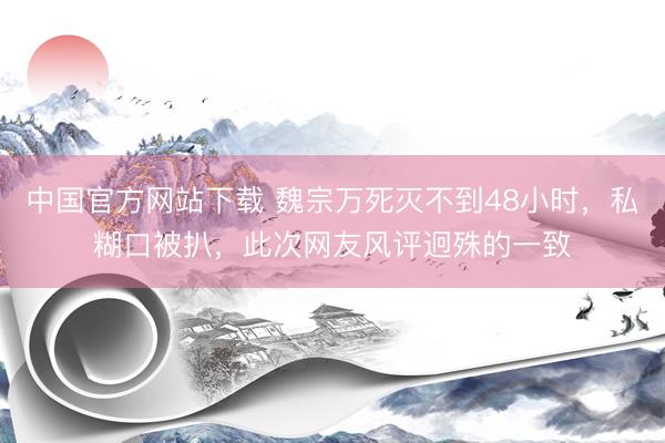 中国官方网站下载 魏宗万死灭不到48小时，私糊口被扒，此次网友风评迥殊的一致