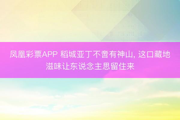 凤凰彩票APP 稻城亚丁不啻有神山， 这口藏地滋味让东说念主思留住来