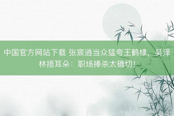 中国官方网站下载 张宸逍当众猛夸王鹤棣,吴泽林捂耳朵:职场捧杀太确切!