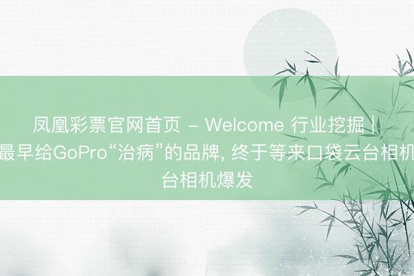 凤凰彩票官网首页 - Welcome 行业挖掘 | 这个最早给GoPro“治病”的品牌， 终于等来口袋云台相机爆发